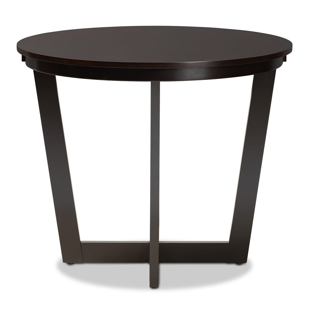 Alayna Modern and Contemporary Finished 35-Inch-Wide Round Wood Dining Table