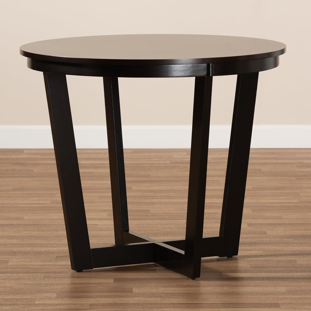 Alayna Modern and Contemporary Finished 35-Inch-Wide Round Wood Dining Table