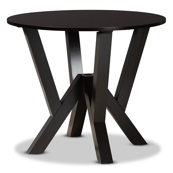 Irene Modern and Contemporary Finished 35-Inch-Wide Round Wood Dining Table