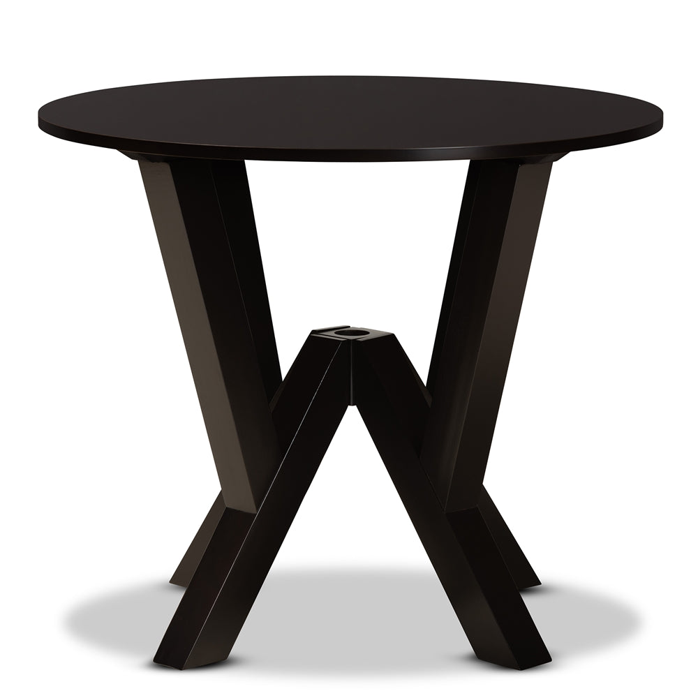 Irene Modern and Contemporary Finished 35-Inch-Wide Round Wood Dining Table