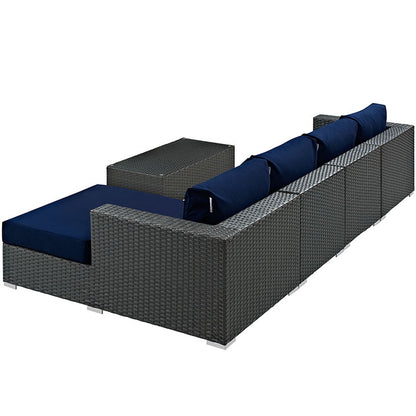 Mont Royal 6 Piece Outdoor Patio Sunbrella Sectional Set - living-essentials