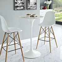 Tulip Style 28" Marble Bar Table - living-essentials