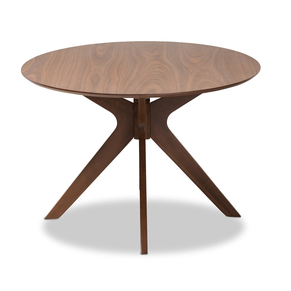 Monte Mid-Century Modern Walnut Brown Finished Wood 71-Inch Oval Dining Table