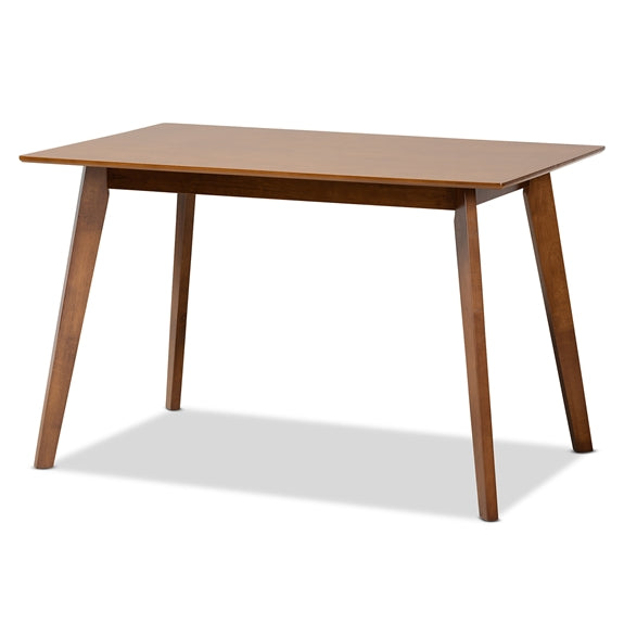 Maila Mid-Century Modern Transitional Walnut Brown Finished Wood Dining Table