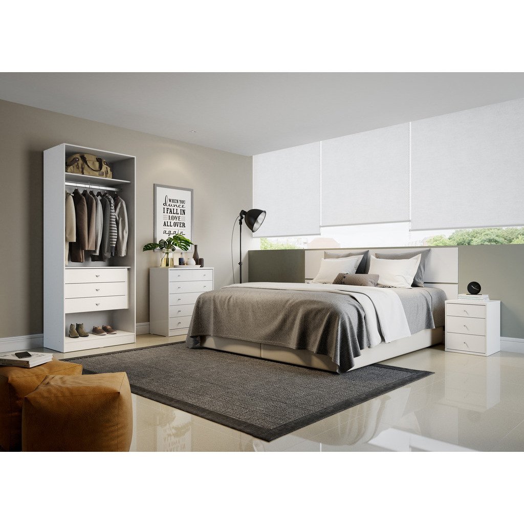 Chelsea 2.0 - 35.43 inch Wide Basic Wardrobe Closet 2 with 3 Drawers and 2 Doors - living-essentials