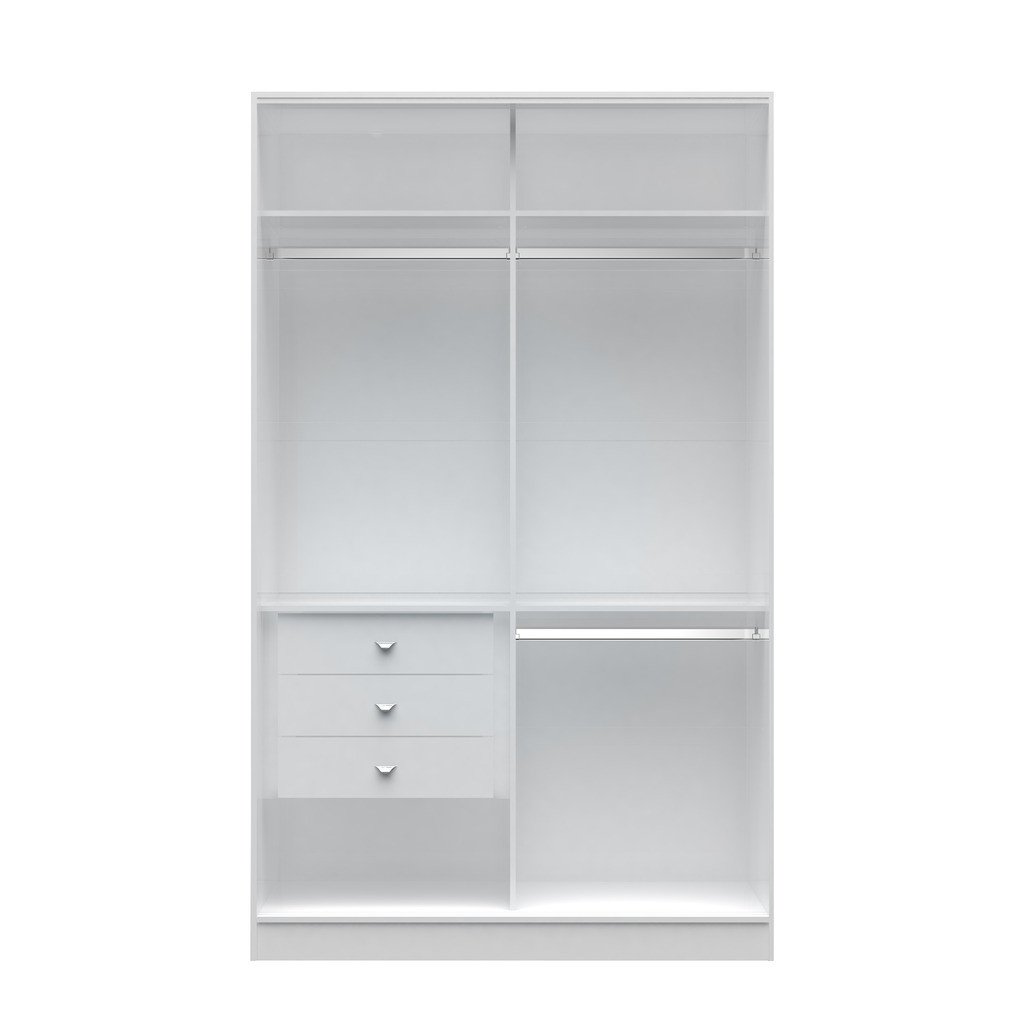 Chelsea 1.0 - 54.33 inch Wide Double Basic Wardrobe with 3 Drawers - living-essentials