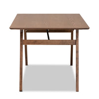 Saxton Mid-Century Modern Transitional Walnut Brown Finished Wood Dining Table