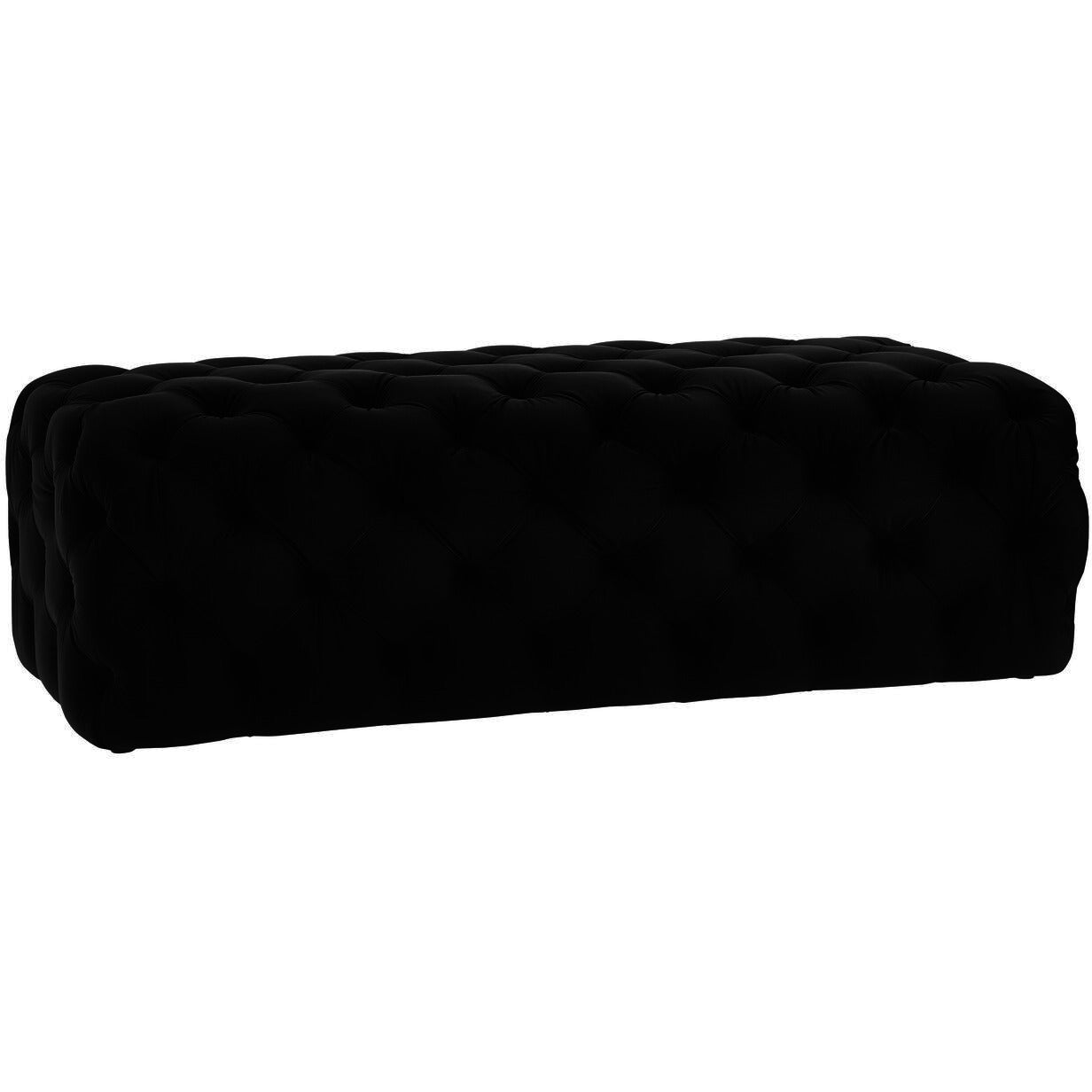 Kayla Velvet Ottoman - living-essentials