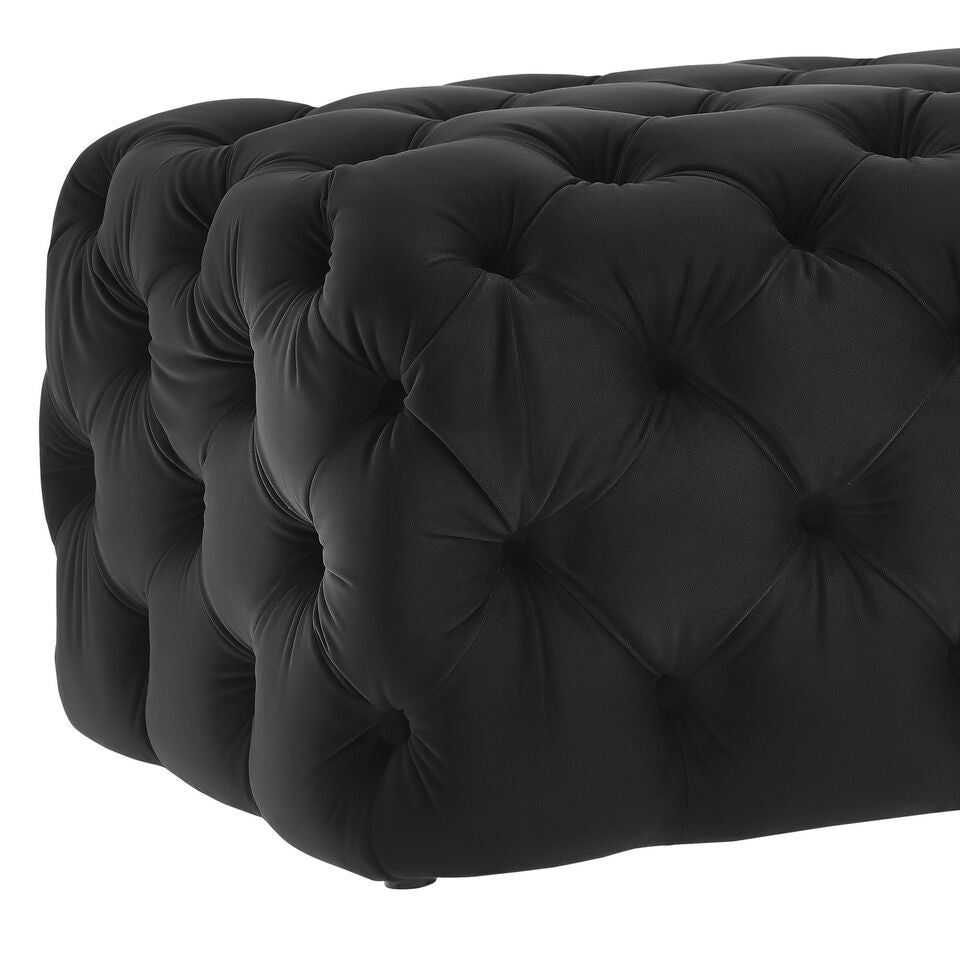 Kayla Velvet Ottoman - living-essentials