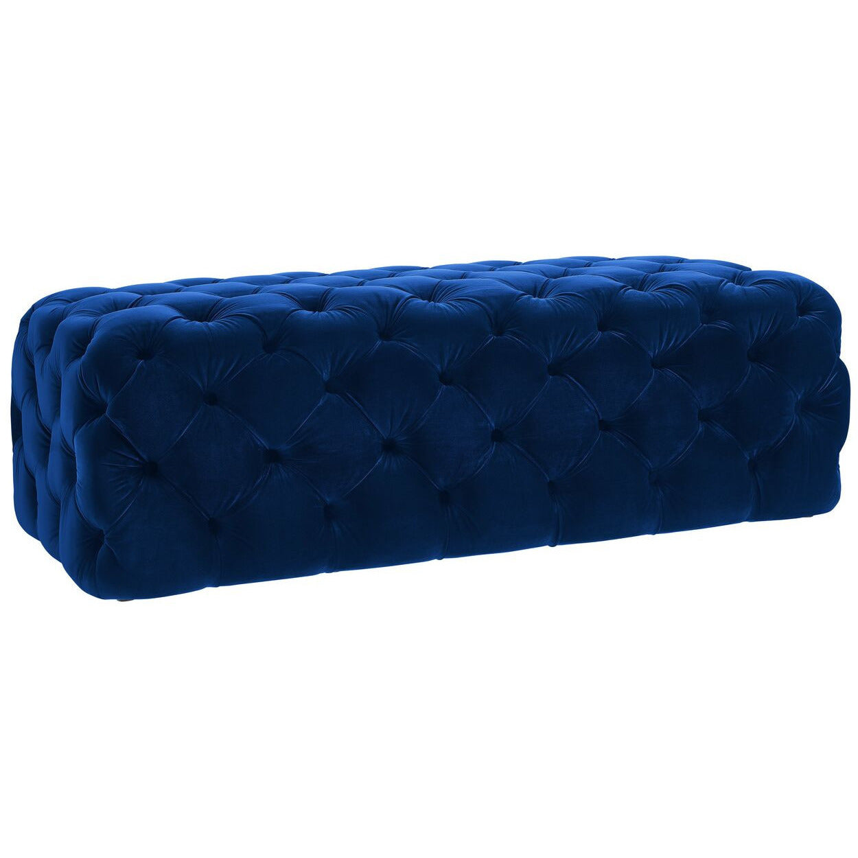 Kayla Velvet Ottoman - living-essentials