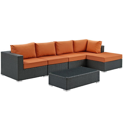 Mont Royal 6 Piece Outdoor Patio Sunbrella Sectional Set - living-essentials