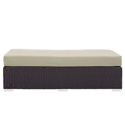 Berkeley Outdoor Patio Fabric Rectangle Ottoman - living-essentials