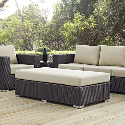 Berkeley Outdoor Patio Fabric Rectangle Ottoman - living-essentials