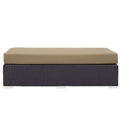 Berkeley Outdoor Patio Fabric Rectangle Ottoman - living-essentials