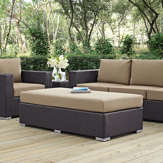 Berkeley Outdoor Patio Fabric Rectangle Ottoman - living-essentials