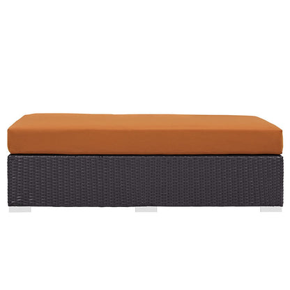 Berkeley Outdoor Patio Fabric Rectangle Ottoman - living-essentials