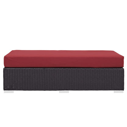 Berkeley Outdoor Patio Fabric Rectangle Ottoman - living-essentials