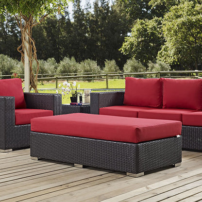 Berkeley Outdoor Patio Fabric Rectangle Ottoman - living-essentials