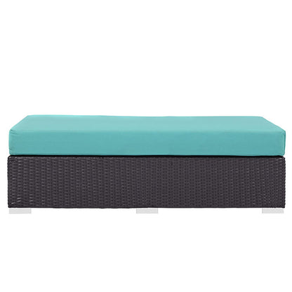 Berkeley Outdoor Patio Fabric Rectangle Ottoman - living-essentials
