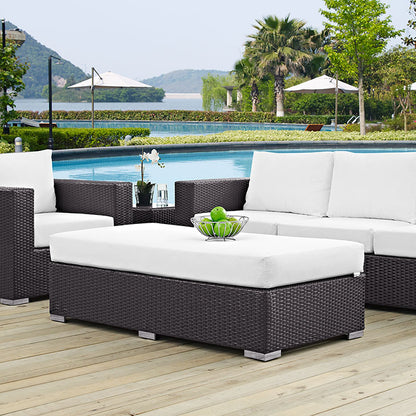 Berkeley Outdoor Patio Fabric Rectangle Ottoman - living-essentials