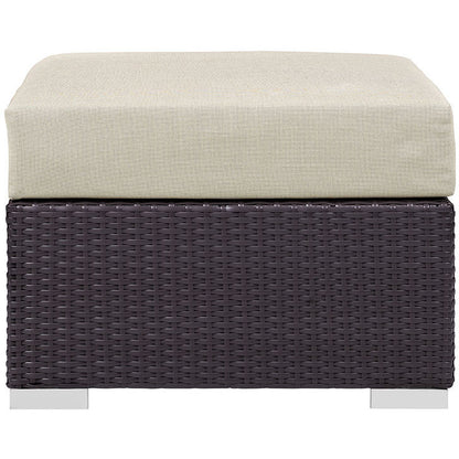 Berkeley Outdoor Patio Fabric Ottoman - living-essentials