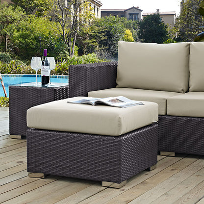 Berkeley Outdoor Patio Fabric Ottoman - living-essentials