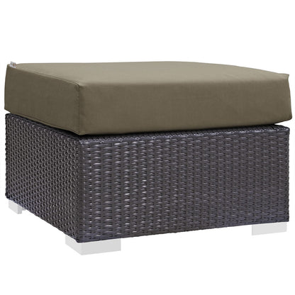 Berkeley Outdoor Patio Fabric Ottoman - living-essentials