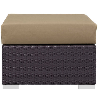 Berkeley Outdoor Patio Fabric Ottoman - living-essentials