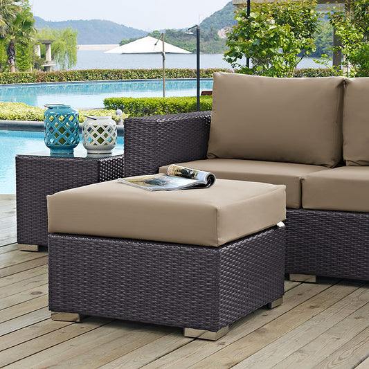 Berkeley Outdoor Patio Fabric Ottoman - living-essentials