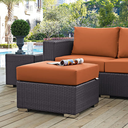 Berkeley Outdoor Patio Fabric Ottoman - living-essentials