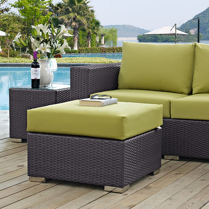 Berkeley Outdoor Patio Fabric Ottoman - living-essentials