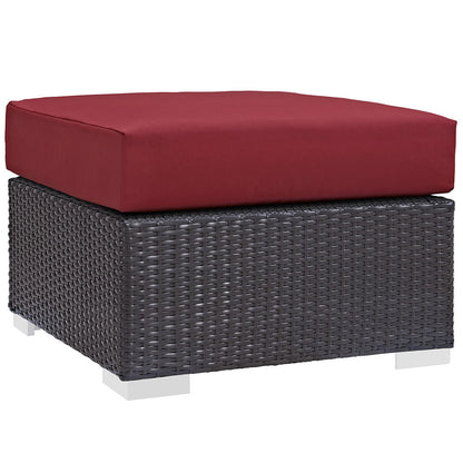 Berkeley Outdoor Patio Fabric Ottoman - living-essentials