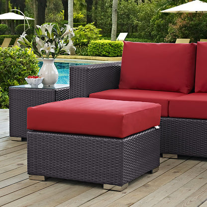 Berkeley Outdoor Patio Fabric Ottoman - living-essentials
