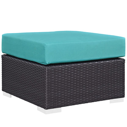 Berkeley Outdoor Patio Fabric Ottoman - living-essentials