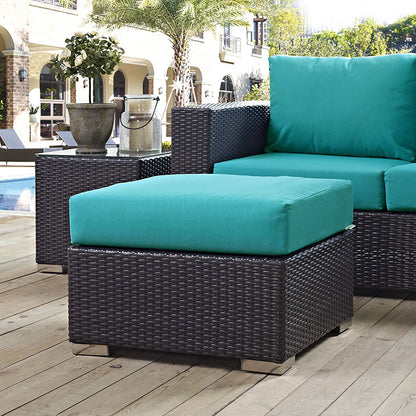 Berkeley Outdoor Patio Fabric Ottoman - living-essentials