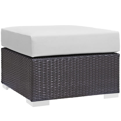 Berkeley Outdoor Patio Fabric Ottoman - living-essentials