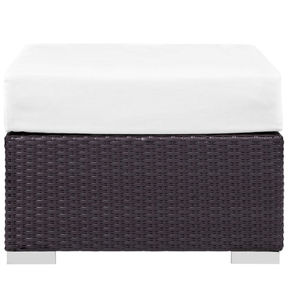 Berkeley Outdoor Patio Fabric Ottoman - living-essentials