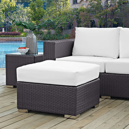 Berkeley Outdoor Patio Fabric Ottoman - living-essentials