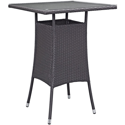 Berkeley Small Espresso Outdoor Patio Bar Table - living-essentials