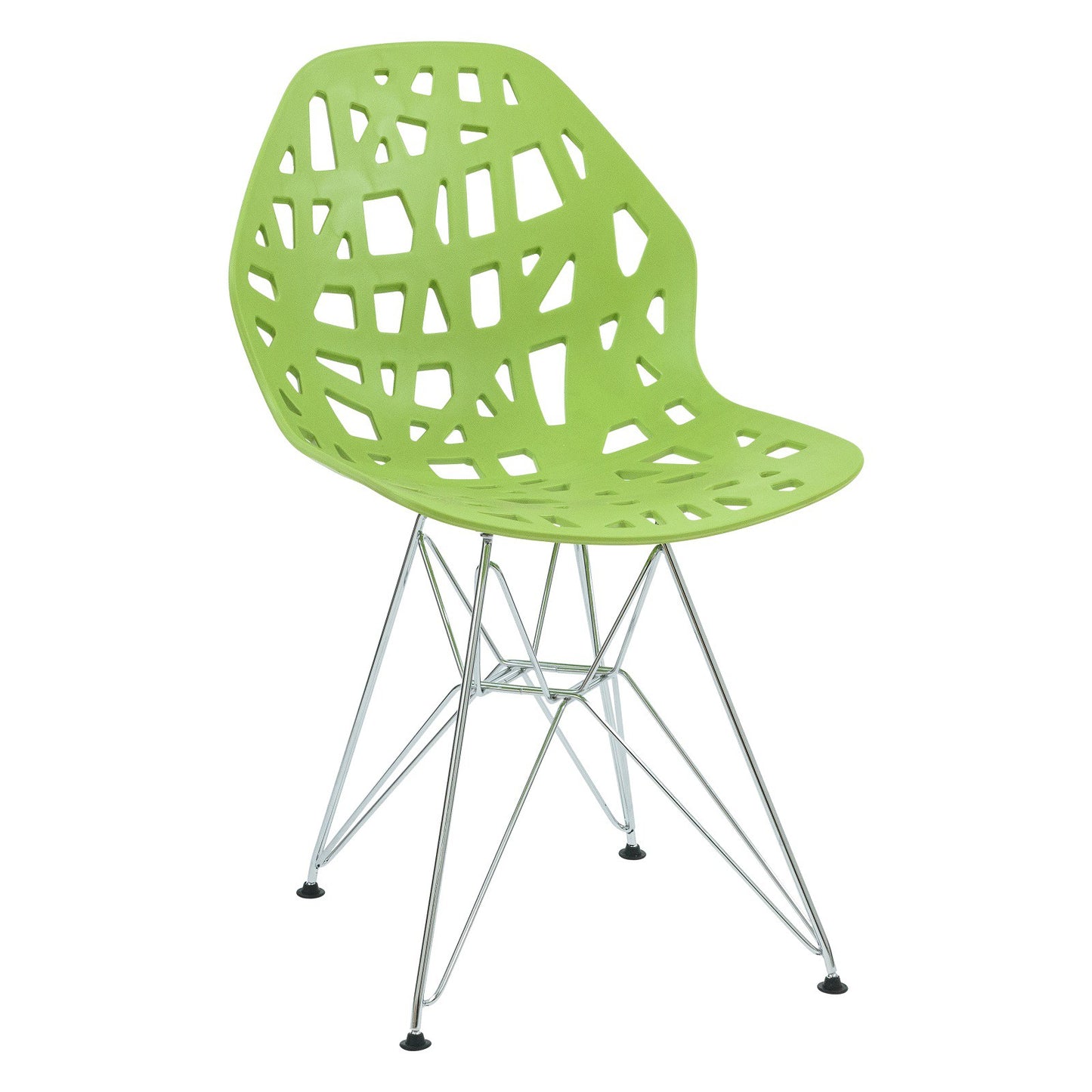 Akira Green Dining Chair with Chrome Legs - living-essentials