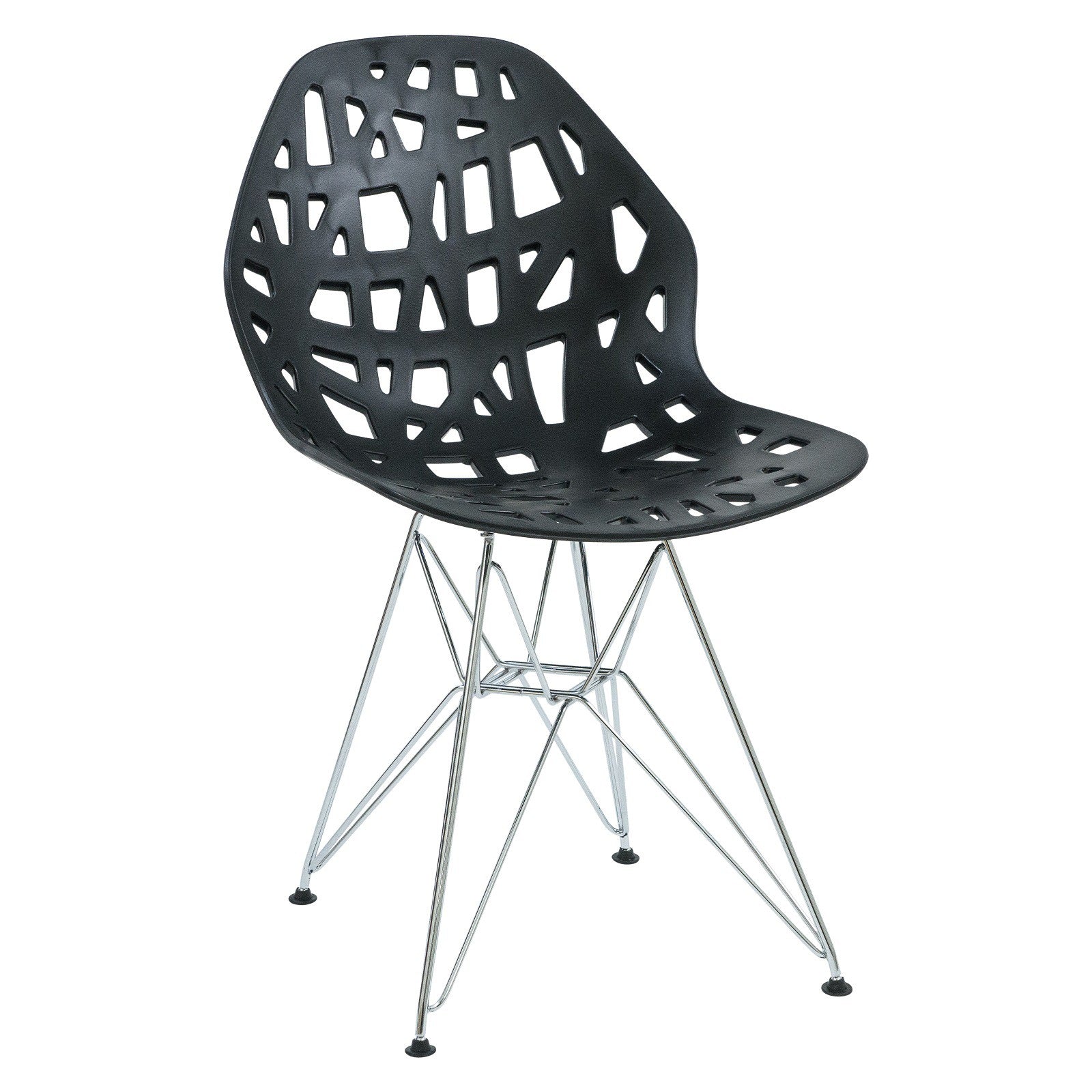 Akira Black Chair with Chrome Legs - living-essentials