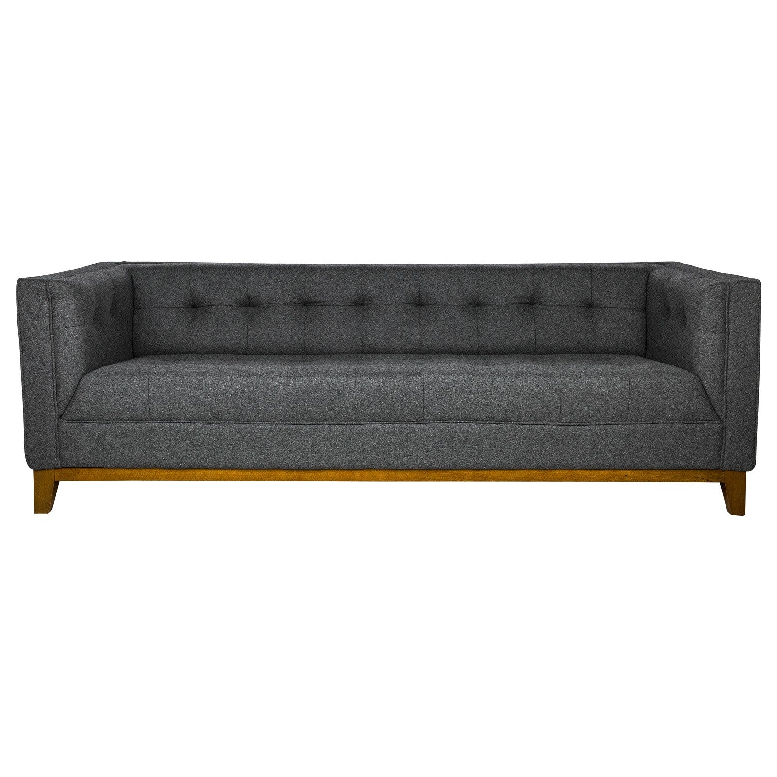 Sonora Dark Grey Wool Tufted Sofa - living-essentials