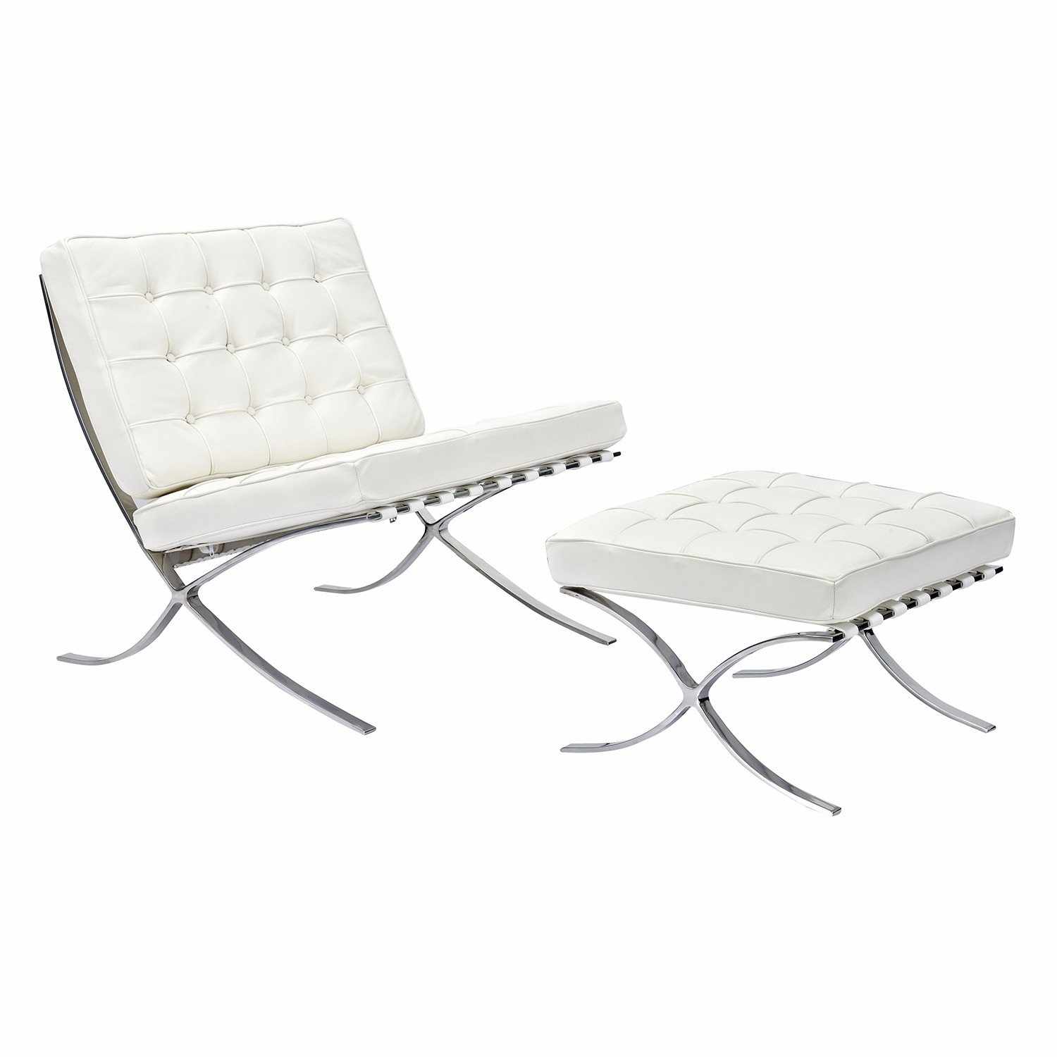 Barcelona Style Chair & Ottoman - living-essentials