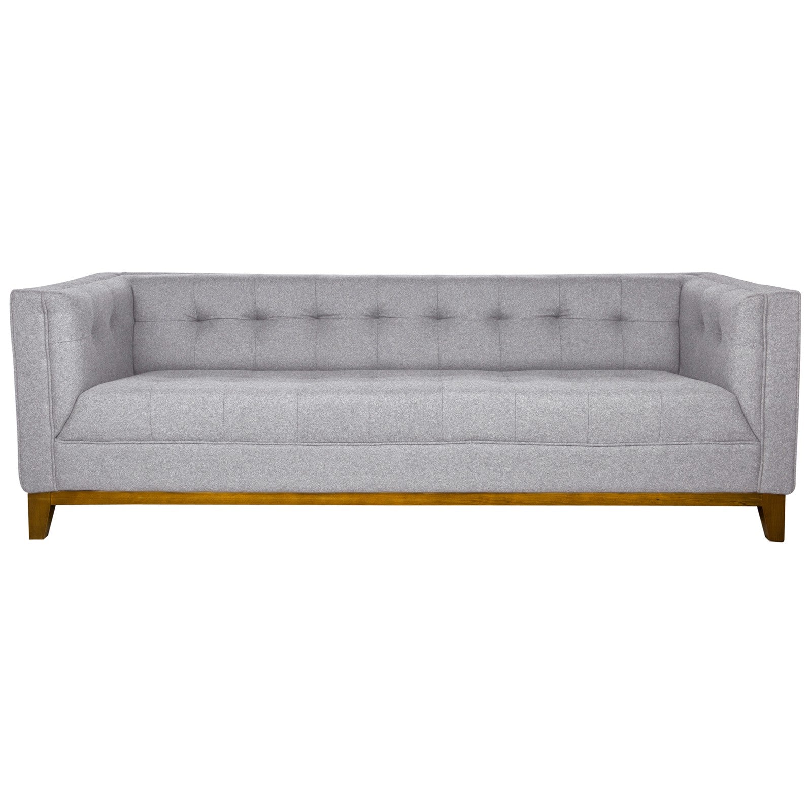 Sonora Light Grey Wool Tufted Sofa - living-essentials