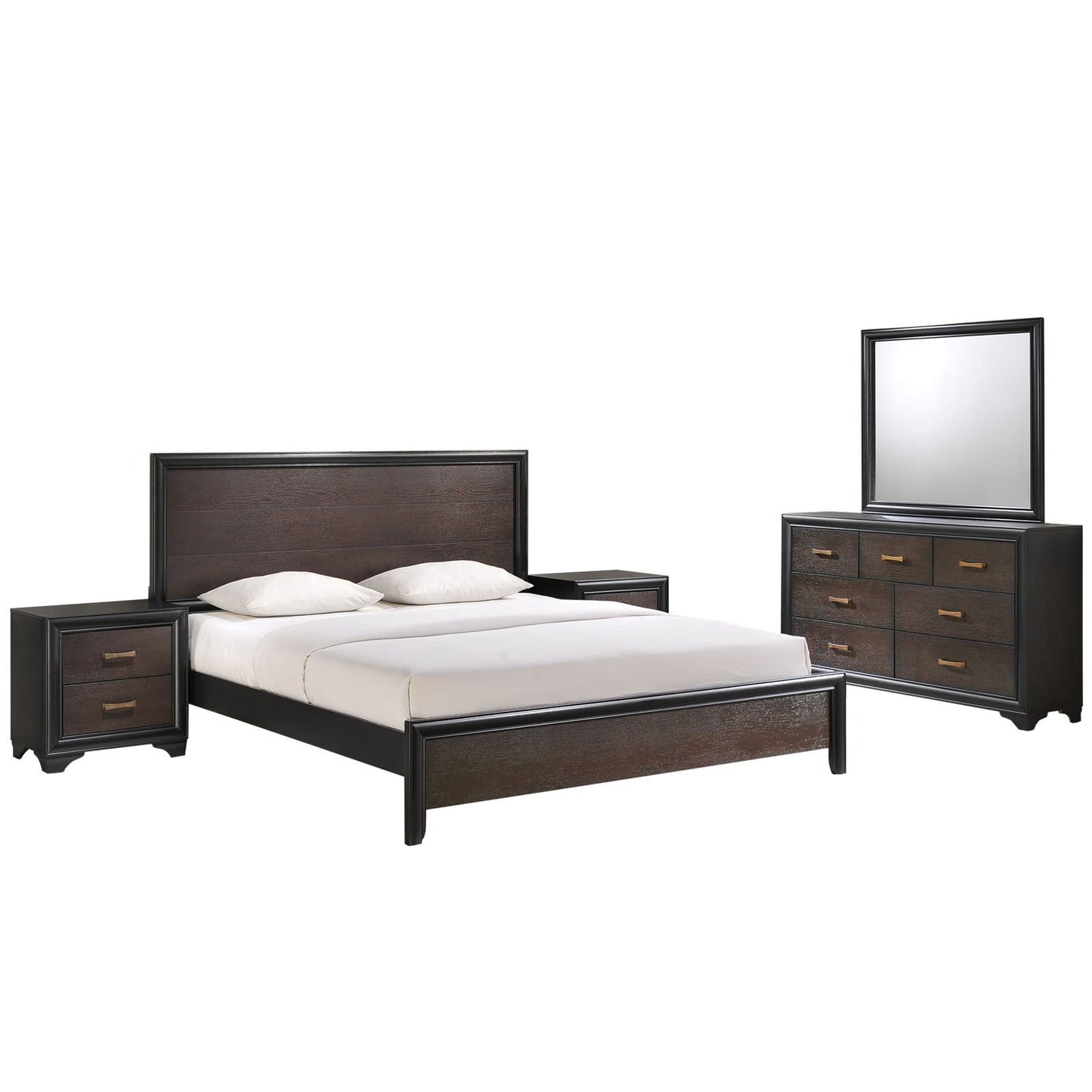 Alice 5 Piece Walnut Bedroom Set - living-essentials