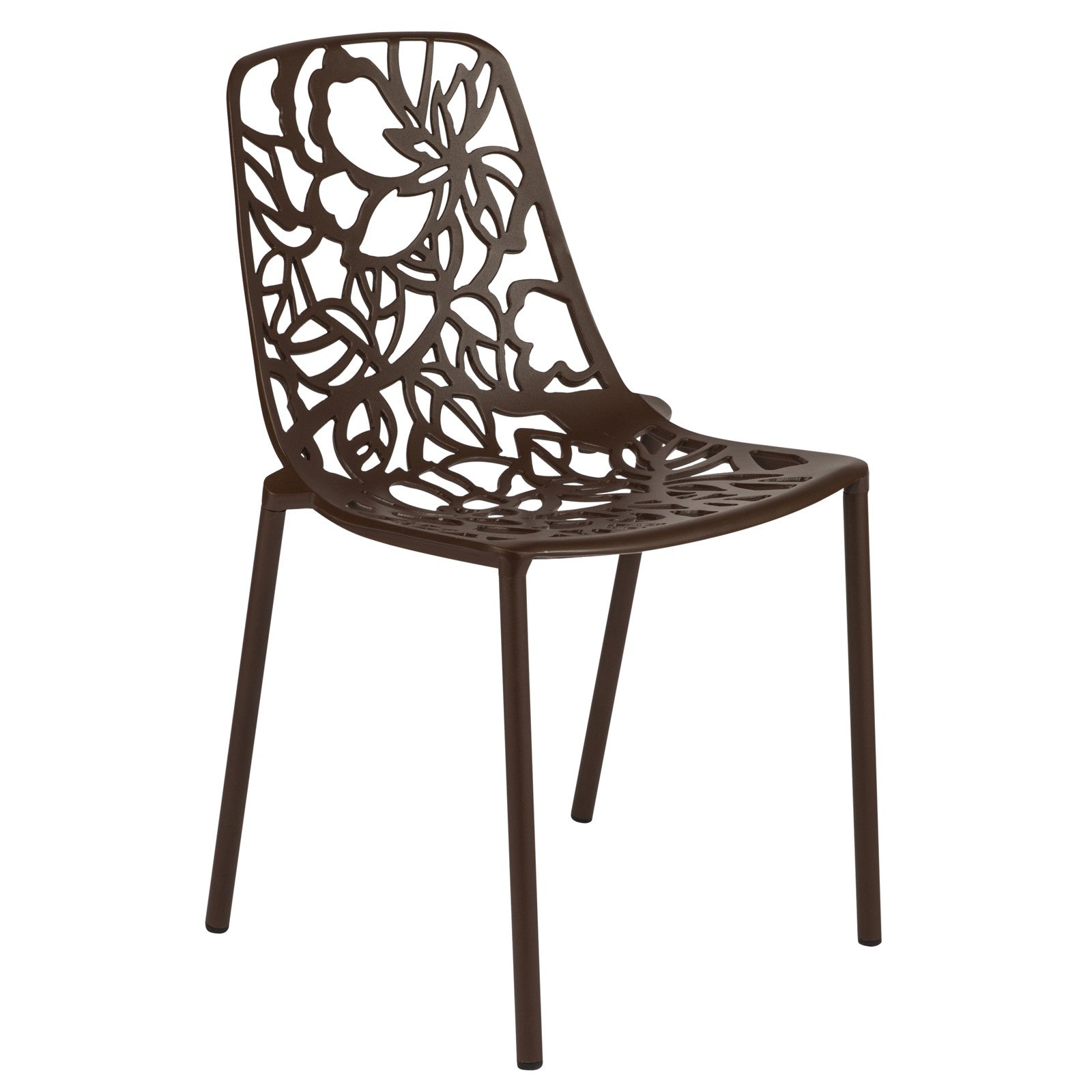 Desire Brown Aluminum Side Chair - living-essentials