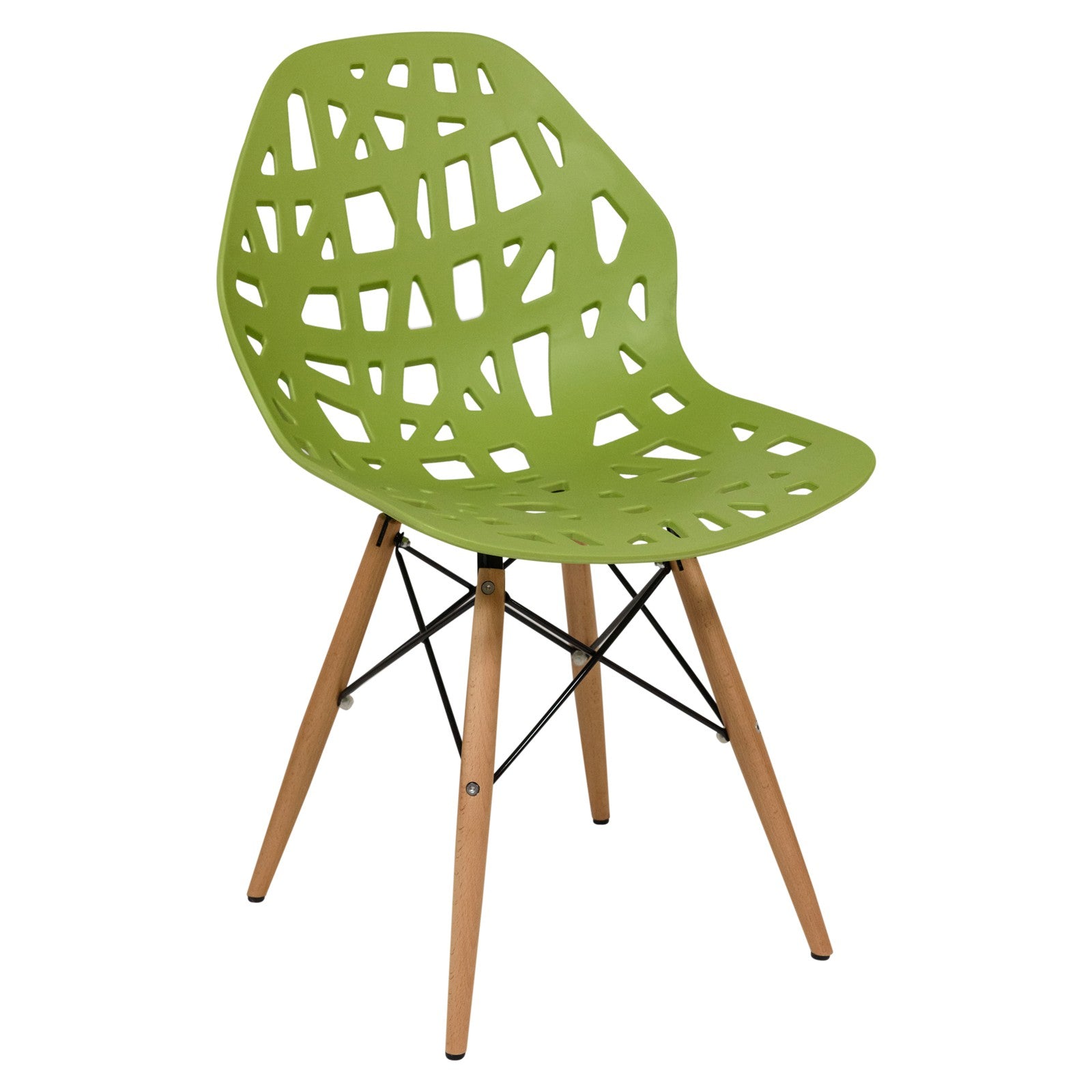 Akira Green Chair with Dowel Legs - living-essentials