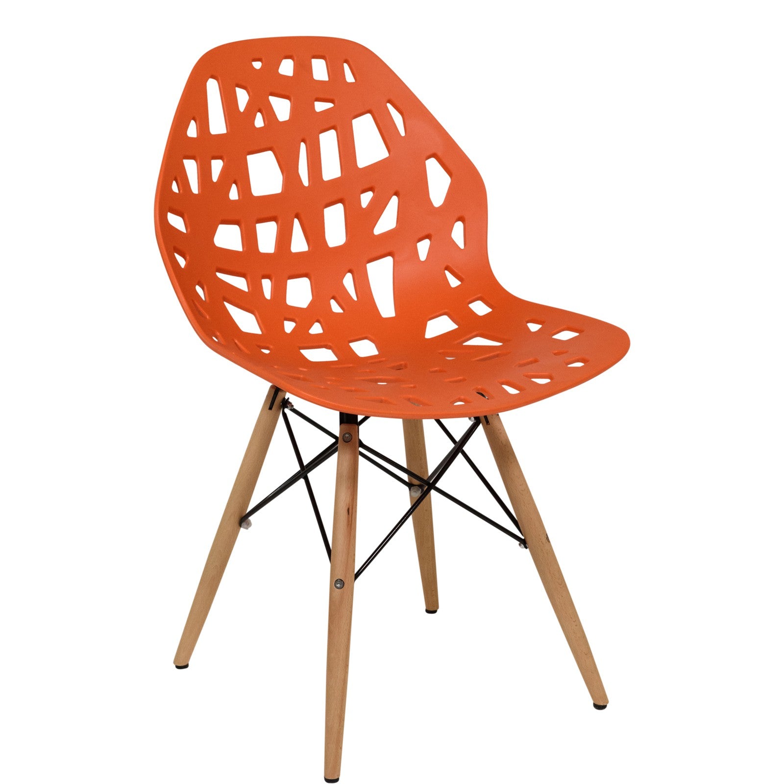 Akira Orange Chair with Dowel Legs - living-essentials