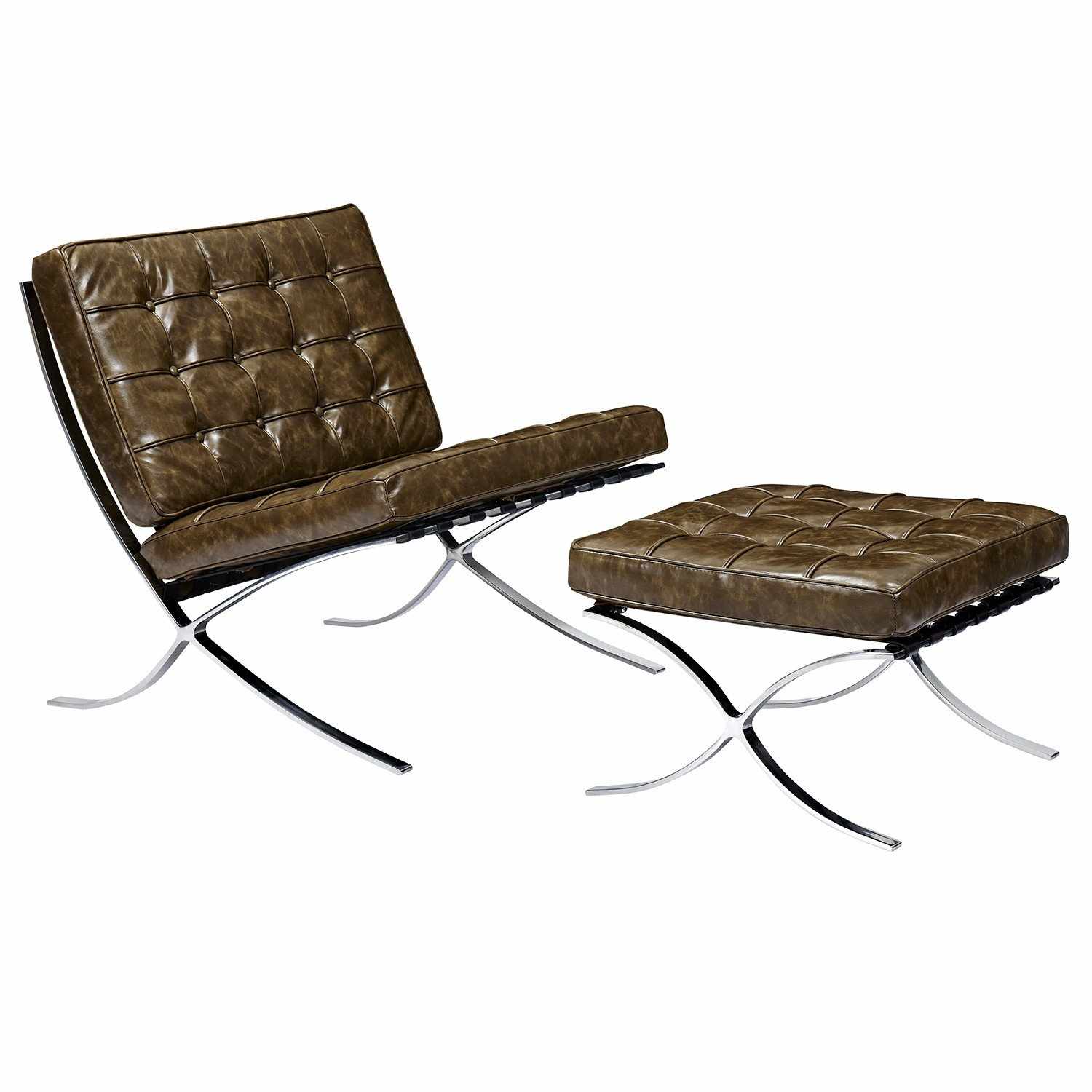 Barcelona Style Chair & Ottoman - living-essentials