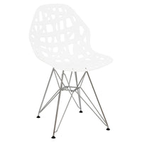 Akira White Dining Chair with Chrome Legs - living-essentials